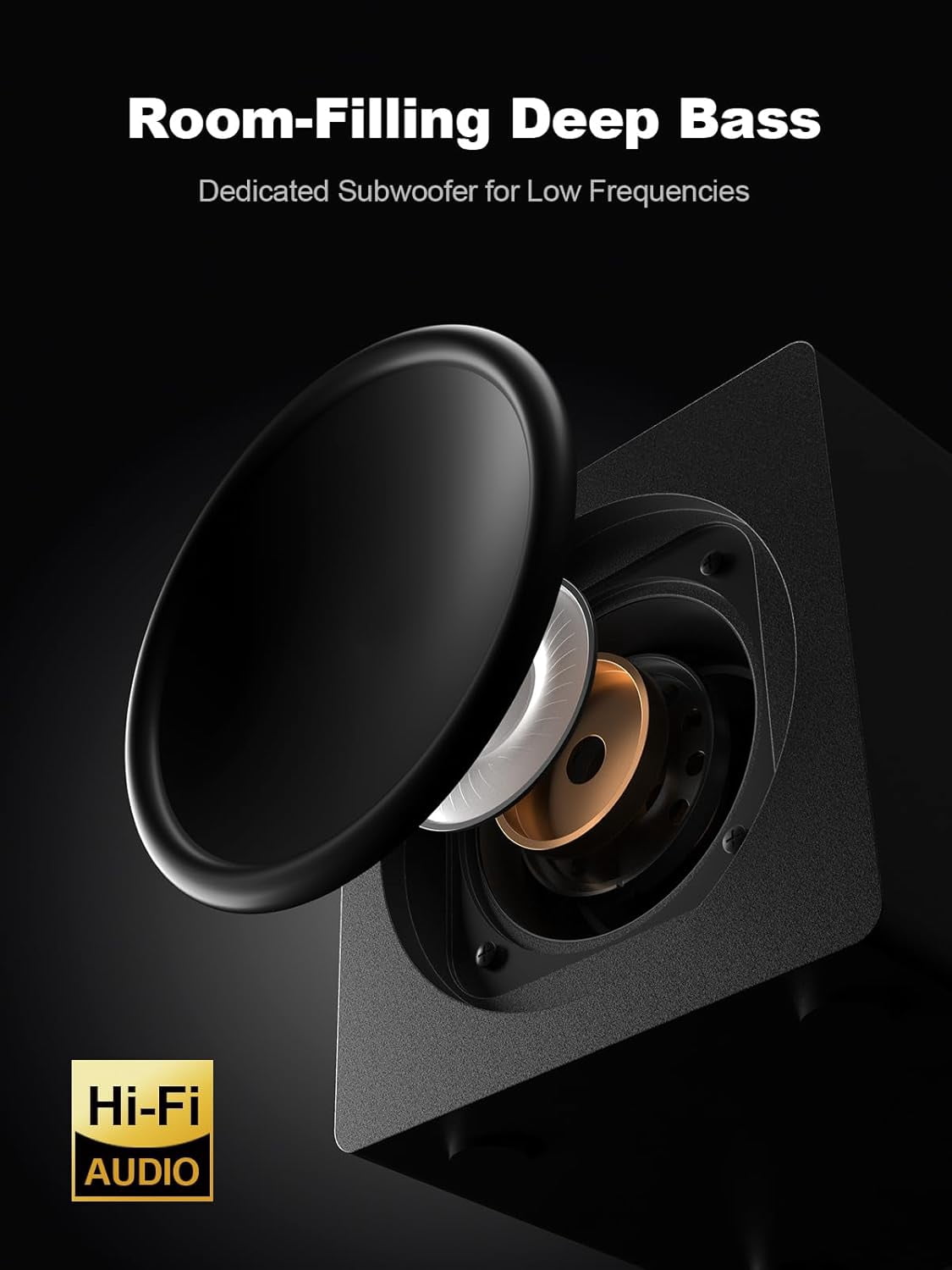 Computer Speakers with Subwoofer, 2.1 PC Deep Bass and 80W Peak Power, Adapter Powered, Bluetooth 5.4 & USB/USB-C/AUX-in, RGB Desktop for Computer, Laptop, Monitor