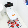 thumbnail image 2 of Coxeer Toilet Tank Cover Set Soft 3PCS Bathroom Cover Set Bath Lid Cover for Christmas, 2 of 6