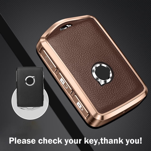 Aluminium Leather Car Key Fob Case Cover Holder Shell For Volvo S60 S90 XC60 V90