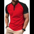 thumbnail image 1 of Camisas Casuales para Hombre, Clásicas, de Golf, de Corta, con Botones y Bolsillo Rojo L, 1 of 5