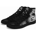 thumbnail image 2 of Skull High Tops Canvas Shoes for Men Women Classic Lace Up Gothic Fashion Sneaker Street Casual Canvas Sneakers, 2 of 6