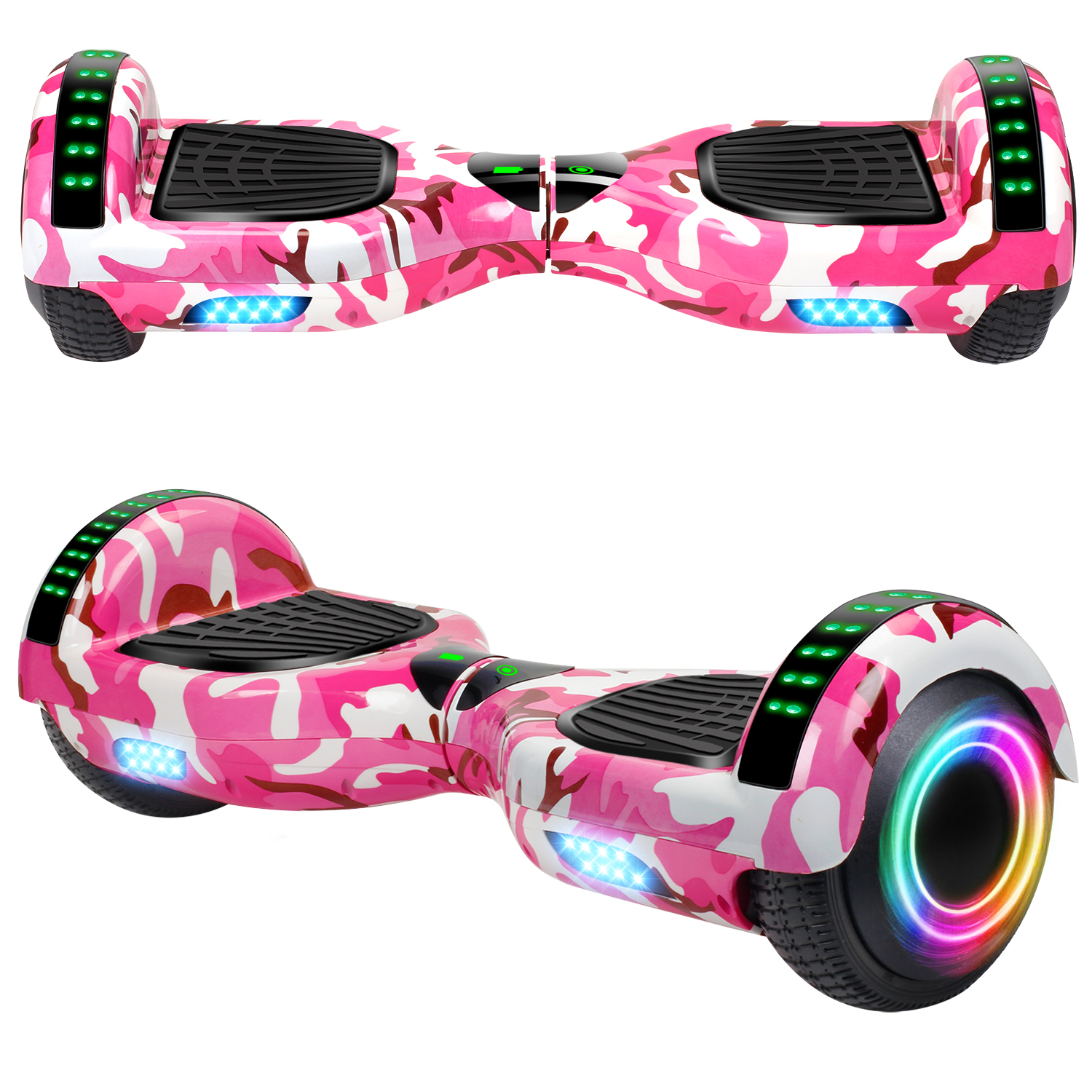 FLYING-ANT Hoverboard Self Balancing Scooters 6.5 Flash Two-Wheel Self Balancing Hoverboard with Bluetooth Speaker and LED Lights for Kids and Adults Gift 