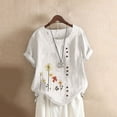thumbnail image 2 of CHOK T-Shirts Graphiques Grande Taille pour Femmes Été Manches Courtes T-Shirts Décontractés Col Rond Chemises à Motif Imprimé Blouses Coupe Ample Vert Menthe TG, 2 of 3