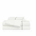 thumbnail image 4 of Oceanfront Resort Solid Percale White 4 Piece King Sheet Set, Solid Color Themed, Embroidered Hem, Oeko-TEX Certified Confidence, 4 of 5