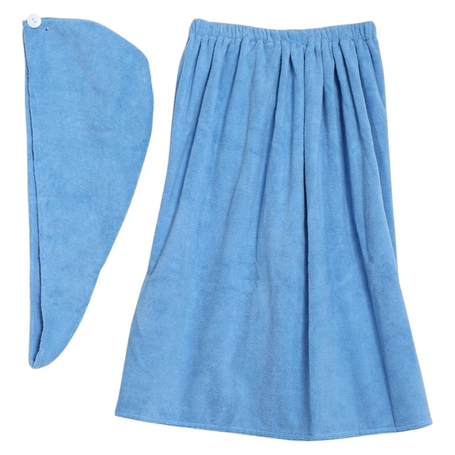 Ensemble de Serviette de Bain en Microfibre et Bonnet de Douche, Super Absorbant, Jupe de Douche Ajustable pour la Maison et les Voyages