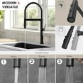 thumbnail image 3 of Stylish Single Handle 20 ⅞" Ht Matte Black Pull Out Three Modes Kitchen Faucet K-140N, 3 of 9