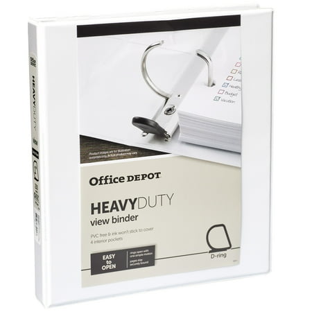 UPC: 0735854750923 | Office Depot® Brand Heavy-Duty D-Ring View Binder  1  Rings  54% Recycled  White