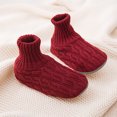 thumbnail image 2 of Meresysid Women Slipper Socks Warm Fuzzy House Boots Winter Fluffy Indoor Cozy Socks Xmas Gifts Burgundy Free Size, 2 of 5