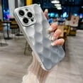 thumbnail image 2 of for iPhone 13 Pro Case for Women Men, 3D Honeycomb Pattern Bump Feel, Thin Slim Soft Back Cover Raised Camera Protection Phone Case for iPhone 13 Pro (6.1") - Silver, 2 of 11