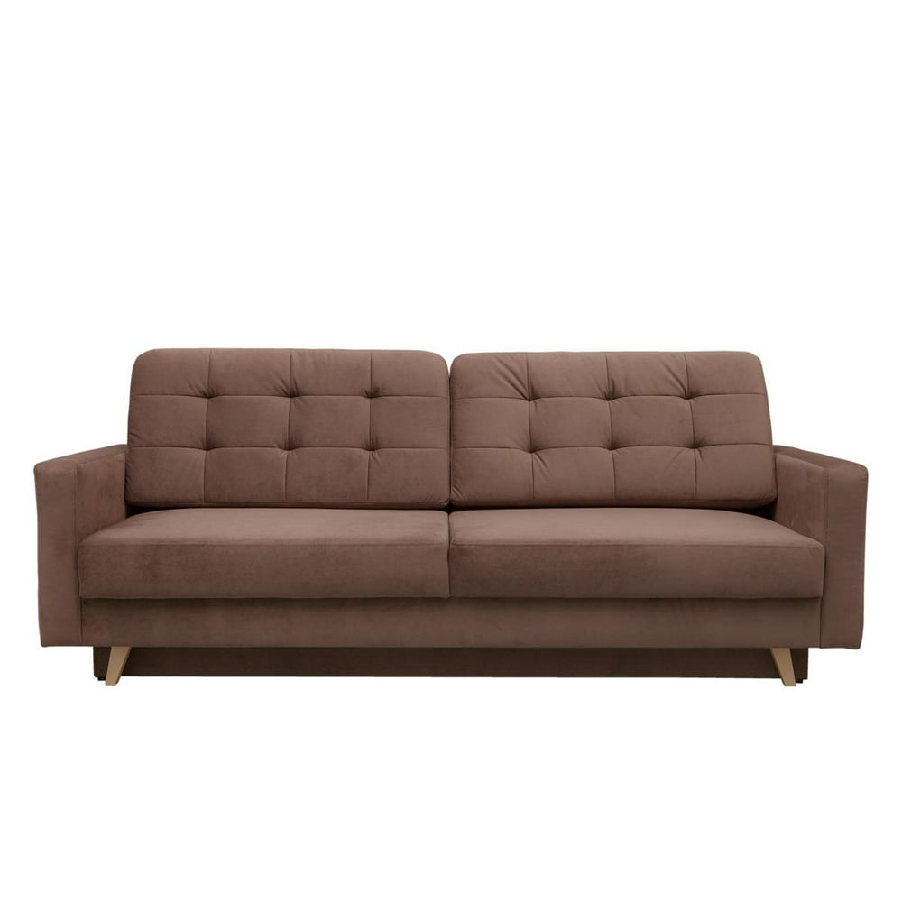 Vegas Futon Sofa Bed, Queen Sleeper with Storage, Brown