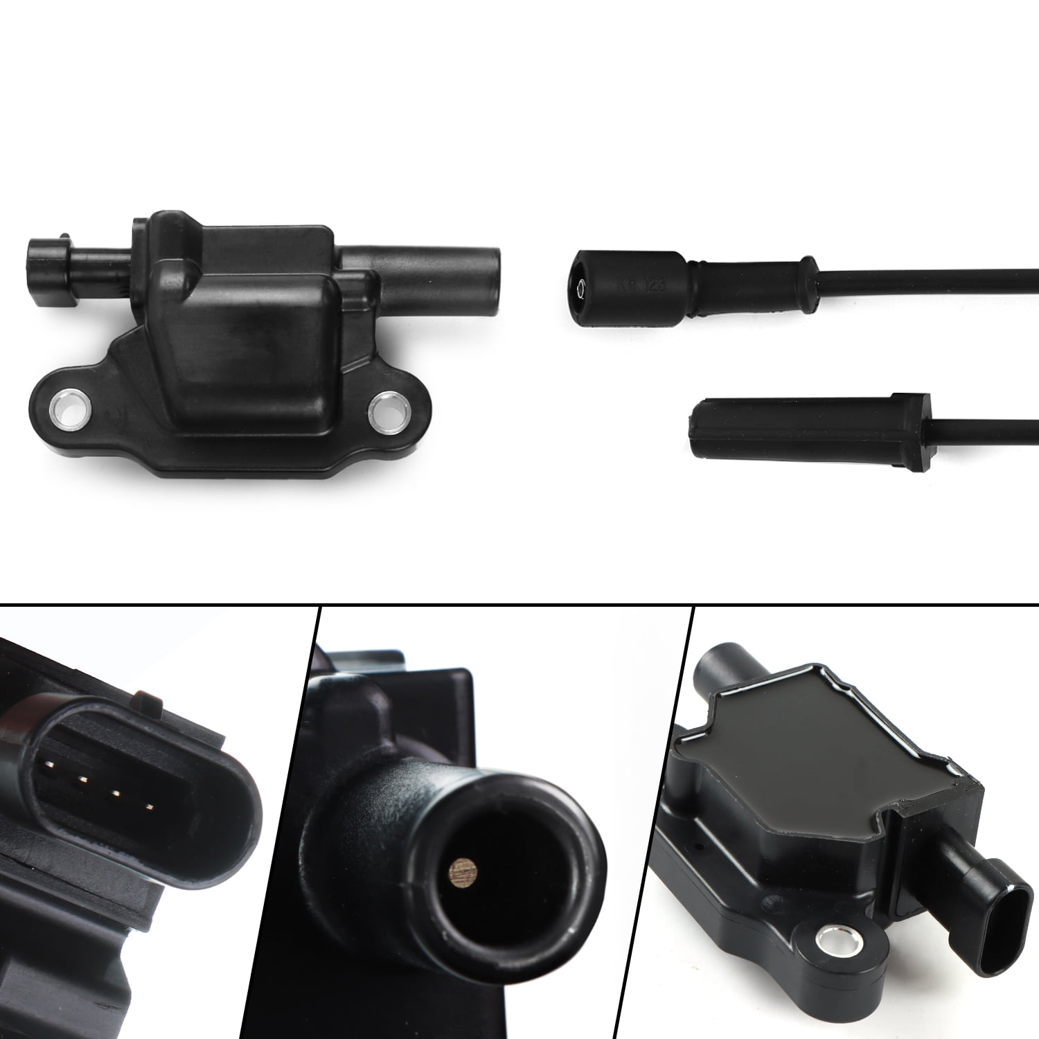 POLARPRA Ignition Coil Pack, Spark Plugs & Wires Set, Compatible with Cadillac CTS, Pontiac G8, Tahoe - 4.8L, 5.3L, 6.0L
