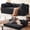 Black, variant on OMNIBERG 79" 5-in-1 Boneless Convertible Futon Sofa Bed, Corduroy Modular Sleeper Sofa Couch with Storage Pockets, Fixed-Shape Frame and Pillows for Living Room Bedroom, No Assembly, Orange