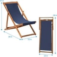 thumbnail image 4 of CL.HPAHKL Set of 2 Outdoor Beach Sling Chairs, Folding Patio Chair Adjustable Height, Portable Reclining Beach Chair for Beach Pool Side Balcony and Yard, Blue, 4 of 7