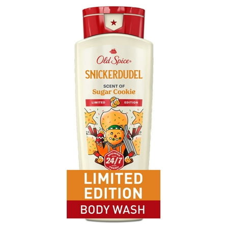 Old Spice Body Wash for men, Holiday Limited Edition, 24/7 Shower Fresh, Snickerdudel Sugar Cookie Scent, Stocking Stuffer Gift, 16oz