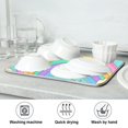thumbnail image 7 of Yayeee Dish Drying Mat for Kitchen Counter 16"x18" Microfiber Absorbent Pad, Retro Blue Rainbow, 7 of 7