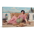 thumbnail image 1 of ARTCANVAS The Quiet Pet 1906 Canvas Art Print by John William Godward - Size: 26" x 18" (0.75" Deep), 1 of 9