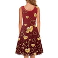 thumbnail image 3 of Renewold Valentine's Day Red Tank Dresses for Women Gold Hearts Sleeveless Knee Length Jumpskirt Casual Party Twirly Dress Special Occasion Daily Midi Dress Size XL, 3 of 6