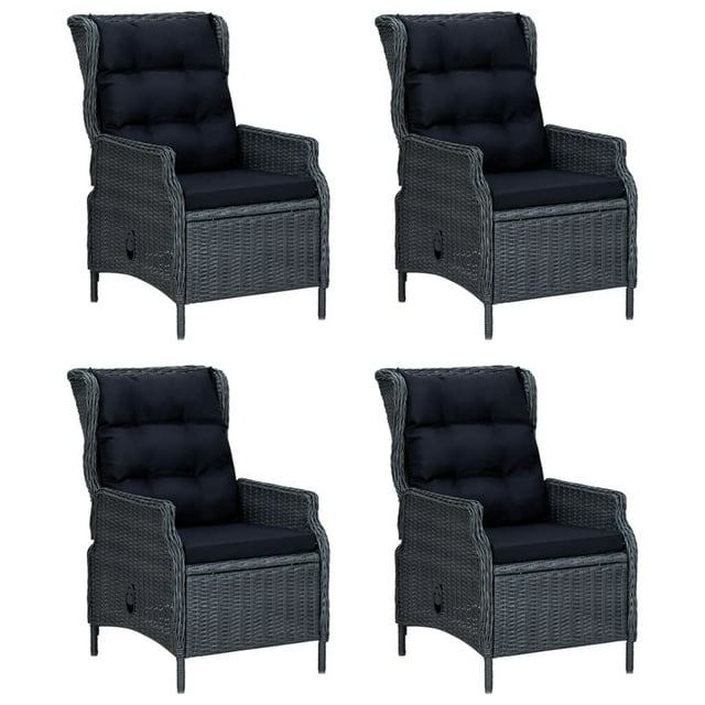 vidaXL Ensemble de Salle à Manger de Jardin 5 Pcs Gris Foncé en Rotin Poly