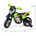 thumbnail image 2 of Costway 6V Kids Ride-On Motorcycle Electric Battery Powered Bike w/Training Wheels Green/Red, 2 of 10