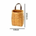 thumbnail image 3 of Hanging Wicker Basket Hand Woven Wood Storage Basket Portable Wall Hanging Flower Basket Organizer Fruit Vegetable Rattan Box Home Decoration Height-Home Textile Storage-9.1X5.9X2.4 inches-Shiogb, 3 of 9