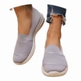 thumbnail image 3 of Fashion Breathable Sneaker Mesh Slip On Walking Shoes Arch Support Solid Color Grey, 3 of 8