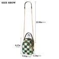 thumbnail image 2 of FORMRS Crossbody Bag for Women Quilted Travel Shoulder Cell Phone Purse with Chain Strap Handbag, Green and White Plaid Pattern, 2 of 7