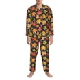 thumbnail image 3 of Fotbe Colorful Maple Leaves Pijama de Hombre con Estampado de Manga Larga, Conjunto de 2 Piezas, Ropa de Dormir Suave y Cómoda con Bolsillos-X-Large, 3 of 7