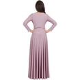thumbnail image 6 of KOH KOH Long Sleeve Modest Fall Winter Elegant Evening Flowy Empire Waist Full Floor Length Cocktail Formal Tall Pleated Maxi Dress Gown Abaya For Women Dusty Pastel Pink XX-Large US 18-20 NT009, 6 of 7