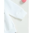 thumbnail image 6 of Wassery Baby Girls Halloween Outfits 6M 12M 18T 24T 3T 4T Toddler Letter Print Crewneck Long Sleeve Sweatshirt Pullover Dessert Print Flare Long Pant Sets 3Pcs Fall Winter Casual Clothes, 6 of 8