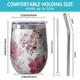 thumbnail image 5 of 12oz Stemless Wine Tumblers Pioneer Flower Vacuum Insulated Stainless Steel Travel Tumbler Cups Mug with Lid and Straw for Champaign,Cocktail,Beer with Cleaning Brush, 5 of 5