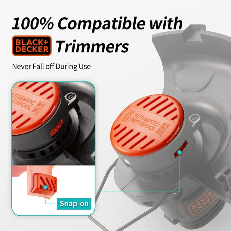Trimmer Line Cap and Spring for BLACK+DECKER,Trimmer Replacement Spool Cap  Covers Compatible for Black+Decker AFS Trimmer (RC100P),Black and Decker