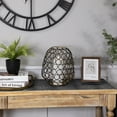thumbnail image 2 of Northlight Small Geometric Cage Iron Pillar Candle Holder - 11" - Black and Gold, 2 of 6
