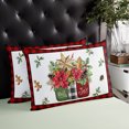 thumbnail image 4 of Seasonal Poinsettia Throw Pillow Cover,Red Plaid Christmas Berry Pine Cone Rectangle Decorative Pillow Case Protector Soft Cushion Cover Lumbar Pillowcase for Couch Sofa Bedroom Car Decor 24x36 Inch, 4 of 8