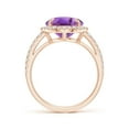 thumbnail image 2 of ANGARA Natural Oval 4.3 ct Amethyst Split Shank Ring with Halo in 14K Rose Gold for Women (Size-12x10mm) | February Birthstone, Birthday, Anniversary, Jewelry Gift for Women | Natural Amethyst Ring, 2 of 7