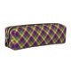 thumbnail image 1 of Disketp Mardi Gras Plaid Estuche de Lápices de Cuero con Cierre, Estuche Compacto para Papelería, Bolígrafos y Accesorios Pequeños, 1 of 7