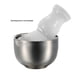thumbnail image 5 of Tazón de Acero Inoxidable Plateado para Crear Espuma y Organizar Herramientas de Afeitado, Ideal para Uso en Casa o Viaje, Superficie Lisa y Fácil de Limpiar, Tamaño Perfecto y Compatible con Todos, 5 of 6