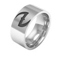 thumbnail image 1 of 1 Pce Bague en Acier Titane 8mm pour Fans de Musique 10 Noir, 1 of 1
