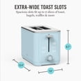 thumbnail image 4 of Martha Stewart 2 Slice Toaster, 10 Shade Settings, Removable Crumb Tray, Cord Wrap, Sky Blue, 4 of 5