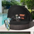 thumbnail image 3 of Costway Patio Rattan Daybed Cushioned Sofa Adjustable Table Top Canopy Black, 3 of 10