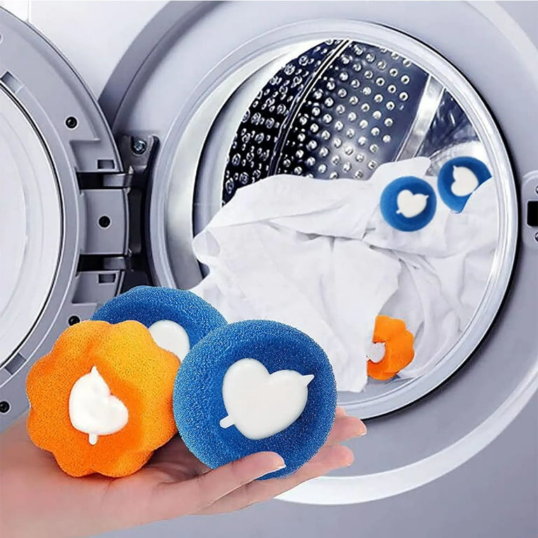 3pc Reusable Hair Remover Washing Machine Hair Catcher Laundry Ball Dryer  Ball for Clothing Dog Cat Pet Hair Remover(Orange) 