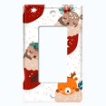 thumbnail image 5 of Metal Light Switch Plate Cover Forest Animal Christmas Stockings XMS003, 5 of 13