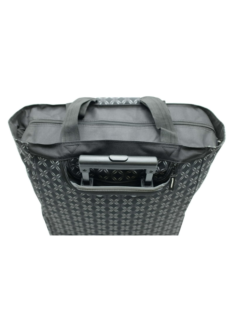 TRAVELAND 20'' Retractable Handle Travel Bag, Black, Rolling Tote