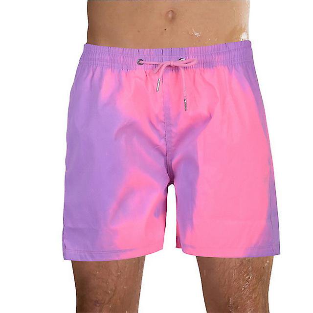 Pantalones cortos de playa para hombre, bañadores cortos con cambio de Color mágico, traje de baño de verano, pantalones cortos de secado rápido 3S