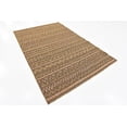 thumbnail image 2 of Unique Loom Modern Collection Geometric Striped Abstract Transitional Indoor and Outdoor Flatweave Area Rug, 5 x 8 Feet, Light Brown/Brown, 2 of 2