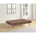thumbnail image 3 of Contemporary Lenin Tufted Futon Sofa Bed with Chrome Metal Legs, Living Room Sleeper Sofa Couch, Brown, 3 of 3