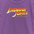 thumbnail image 2 of Girl's Indiana Jones and the Dial of Destiny Official Movie Logo  Graphic Tee Purple Berry Small, 2 of 4