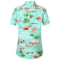 thumbnail image 2 of SSLR Hawaiian Shirt for Women Flamingo Short Sleeve Casual Button Down Shirts Beach Aloha Tops, 2 of 8