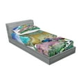 thumbnail image 2 of Ambesonne Colorful Fitted Sheet & Pillow Sham Set, Animals of the World Story, Twinxl, Multicolor, 2 of 2