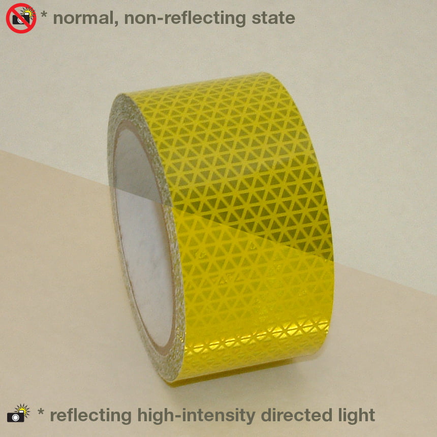 NEON YELLOW  Reflective   Conspicuity  Tape 2" x 25 feet With CENTER LINE 