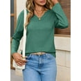 thumbnail image 3 of Womens Long Sleeve T-Shirts Casual V Neck Loose Fit Shirts 2025 Fall Lightweight Basic Tees, 3 of 6